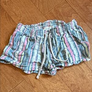 ANGEL Striped Cotton Blend Drawstring Women’s Shorts - Pastel Multi